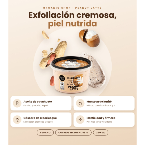Organic Shop - Body scrub Peanut Latte - Peanut and shea butter