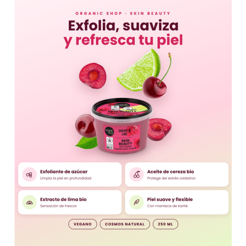 Organic Shop - Body scrub Skin Beauty - Cherry and lime