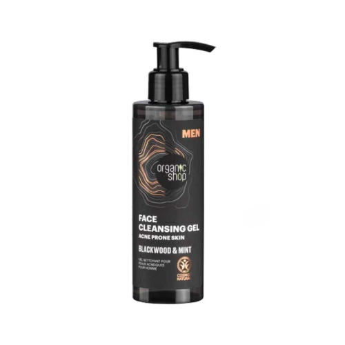 Organic Shop - Men's Cleansing Gel for Acne-Prone Skin - Oak Bark and Mint