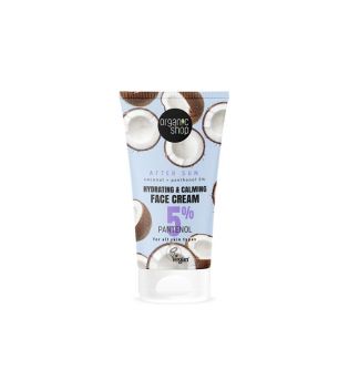 Organic Shop - After Sun Lotion for moisturizing and soothing face Coconut + Panthenol 5% - 50 ml