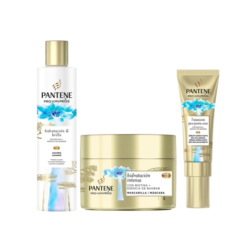 Pantene - *Hydration & Shine* - Pack of shampoo + mask + serum split ends Pro-V Miracles