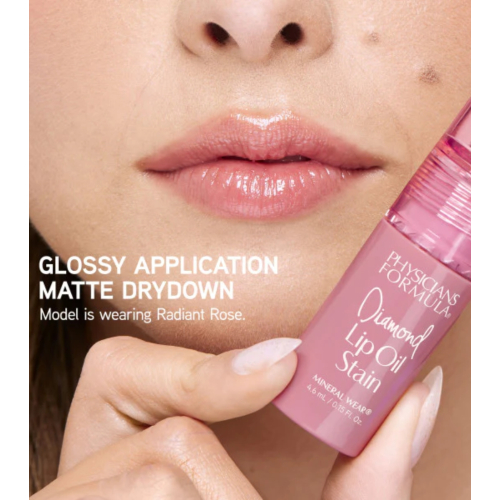 Physicians Formula - *Mineral Wear* - Lip Oil Diamond Stain - Radiant Rose