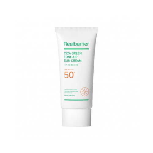Real Barrier - Sunscreen with Centella Asiatica CICA Green Tone-Up SPF 50 PA++++ - Sensitive and reddened skin