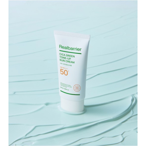 Real Barrier - Sunscreen with Centella Asiatica CICA Green Tone-Up SPF 50 PA++++ - Sensitive and reddened skin