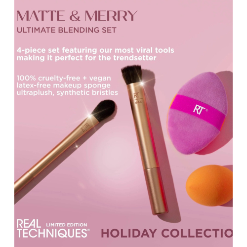 Real Techniques - *Holidays 24* - Brush + sponge set Matte & Merry