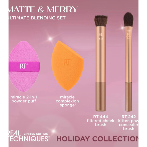 Real Techniques - *Holidays 24* - Brush + sponge set Matte & Merry