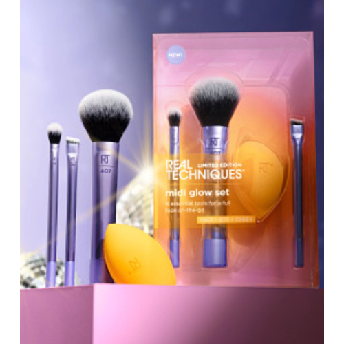 Real Techniques - *Night brights* - Brush + sponge set Midi Glow