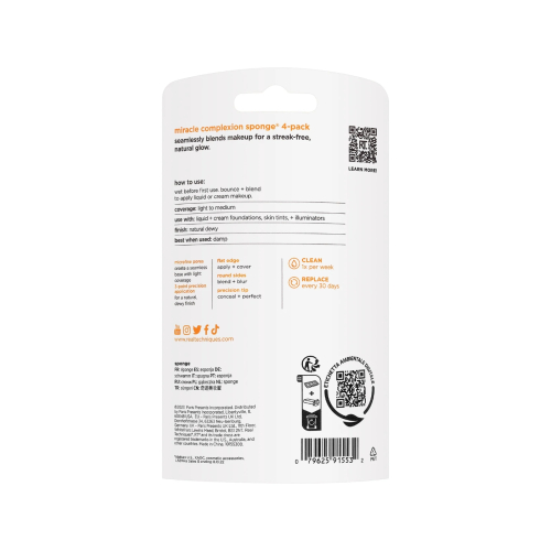 Real Techniques - Pack of 4 makeup sponges Miracle Complexion