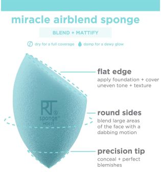 Real Techniques - Makeup Sponge Pack Miracle Airblend Sponge - Natural Matte Finish