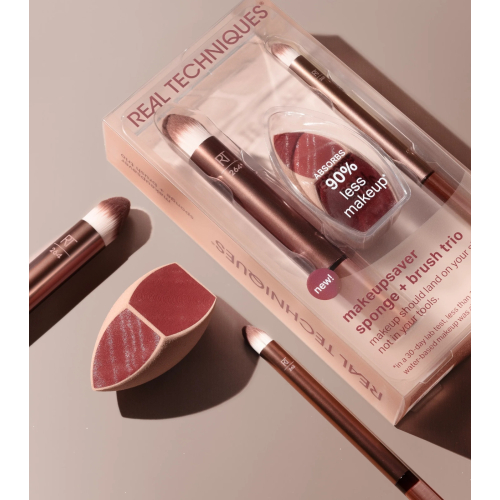 Real Techniques - Makeup Sponge Set Makeupsaver + Face Brush Duo