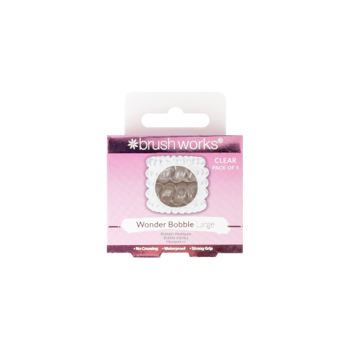 GIFT - Brushworks - Pack of 5 hair ties Wonder Bobble Large - Clear