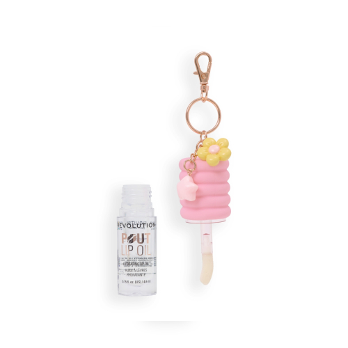 Makeup Revolution - Lip Oil Pout Lip Charm - Lychee Clear Pink