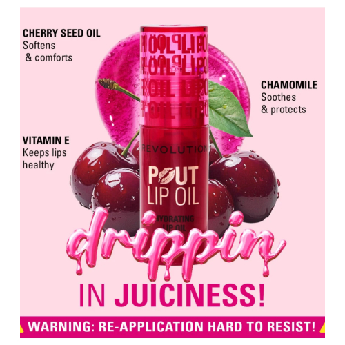 Revolution - Lip Oil Pout Lip - Cherry Red