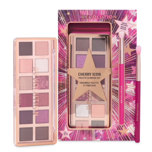 Revolution - Gift Set with Eyeshadow Palette and Brush Cherry Icon