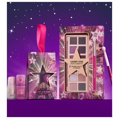 Revolution - Gift Set with Eyeshadow Palette and Brush Cherry Icon