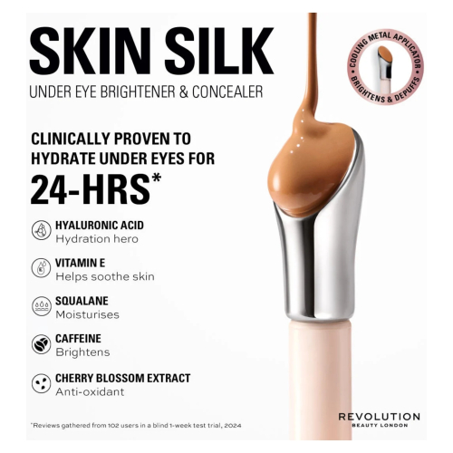 Revolution - Illuminating concealer for dark circles Skin Silk - Deep Red