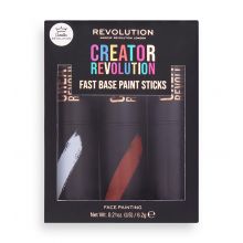Revolution - *Creator* - Artistic Makeup Sticks Fast Base Paint Sticks - White, Red and Black