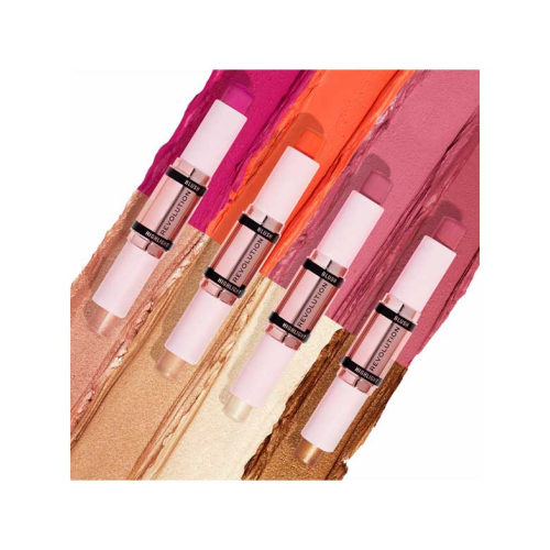 Revolution - Blush and Highlighter Stick Duo - Flushing Pink