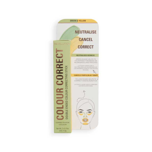 Revolution - Color Correcting Stick Duo Correct & Transform - Green and yellow
