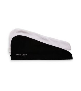 Revolution Haircare - Microfiber Hair Towel Pack - Black and White