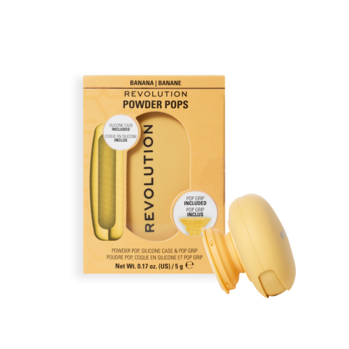 Makeup Revolution - Compact Powder + Adhesive Grip for Mobile Phone Powder Pops - Banana