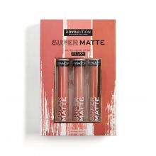 Revolution Relove - Set of 3 liquid lipsticks Super Matte - Blush