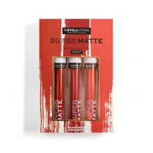 Revolution Relove - Set of 3 liquid lipsticks Super Matte - Heat
