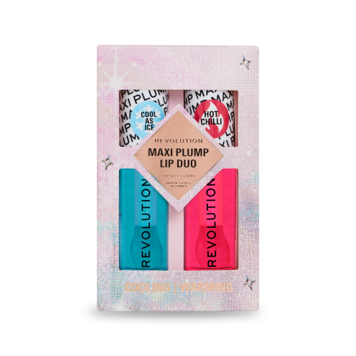 Revolution - Lip Gloss Set Maxi Plump Lip Duo - Maxi Plump Cool As Ice +  Maxi Plump Hot As Chilli