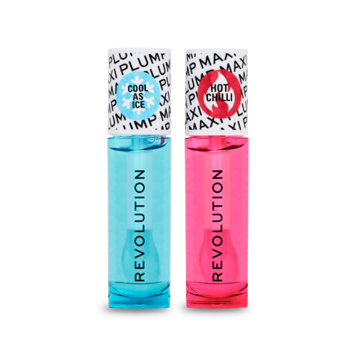 Revolution - Lip Gloss Set Maxi Plump Lip Duo - Maxi Plump Cool As Ice +  Maxi Plump Hot As Chilli