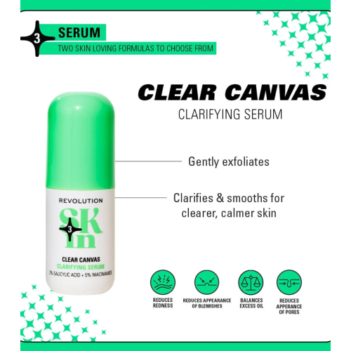 Revolution Skin - *Clearly Clarify* - Clarifying facial serum 5% niacinamide and 2% salicylic acid Clear Canvas