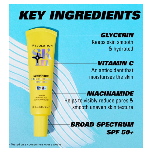 Revolution Skin - Mattifying sunscreen with niacinamide Sunray Blur SPF50+