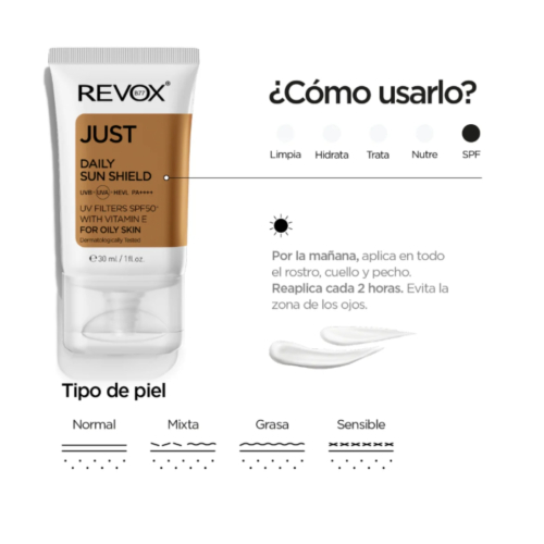 Revox - *Just* - Daily sunscreen SPF50+ with vitamin E for oily skin