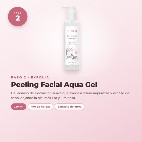 Revox Complete Facial Care Set Japanese Routine with Cleansing Gel, Peeling, Toner, Serum, Cream, and Hydrating Mask Vegan and Cruelty Free