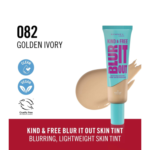 Rimmel London - *Kind & Free* - Mattifying Foundation Blur It Out - 082: Golden Ivory