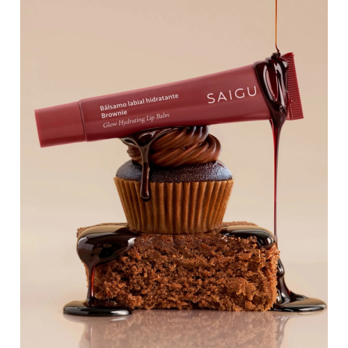 Saigu Cosmetics - Moisturizing lip balm with shine effect - Brownie