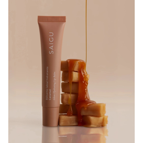 Saigu Cosmetics - Moisturizing lip balm with shine effect - Caramel
