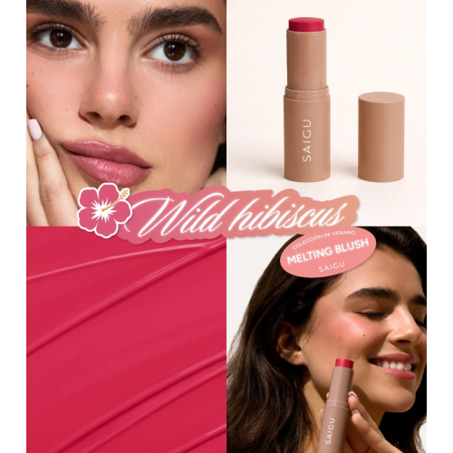 Saigu Cosmetics - *Mediterranean Glow* - Blush stick Melting Blush - Wild Hibiscus