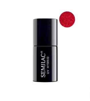 Semilac - Semi-permanent nail polish - 025: Glitter Red