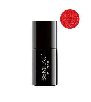 Semilac - Semi-permanent nail polish - 346: Chic Red Glitter