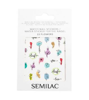 Semilac - Water-based nail stickers - 15: Flowers