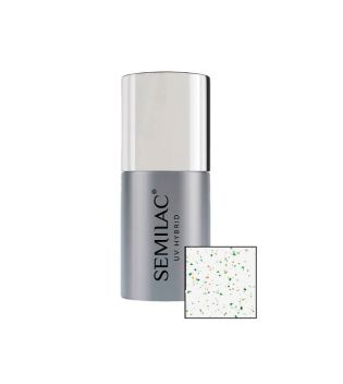 Semilac - Top coat Top No Wipe Blinking Gold & Green Flakes - 7ml