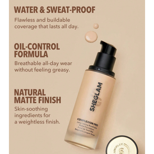 SHEGLAM - Long-lasting matte foundation Complexion Pro - Golden