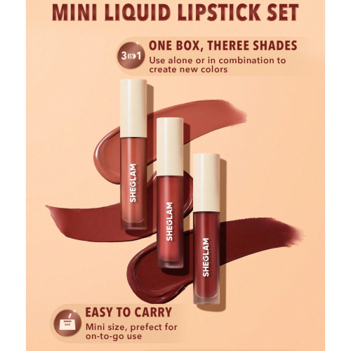 SHEGLAM - Set of 3 mini liquid lipsticks Matte Allure - Private Tour