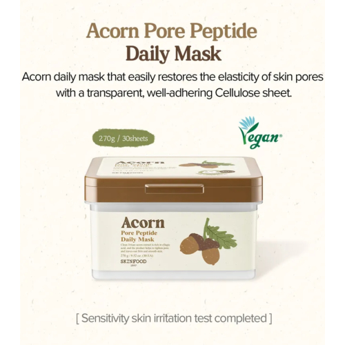 Skinfood - Daily Face Mask Acorn Pore Peptide - 30 uds