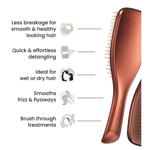 Tangle Teezer - Detangling Brush with Handle The Ultimate Detangler Chrome - Chocolate Bronze