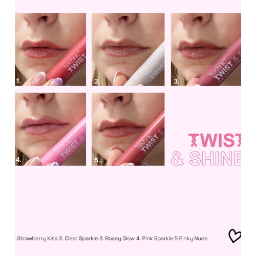 Technic Cosmetics - Tinted Solid Lip Oil Twist & Shine - Strawberry Kiss