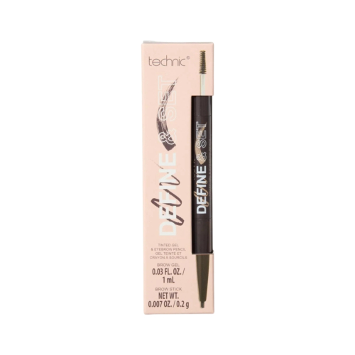 Technic Cosmetics - Eyebrow Pencil + Tinted Gel Define & Set - Dark Brown