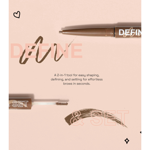 Technic Cosmetics - Eyebrow Pencil + Tinted Gel Define & Set - Dark Brown