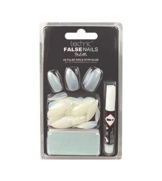 Technic Cosmetics - Pack of 48 false nails stiletto and glue