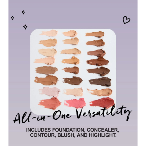 Technic Cosmetics - Cream Face Palette Foundation, Blush & Bronzer - Medium